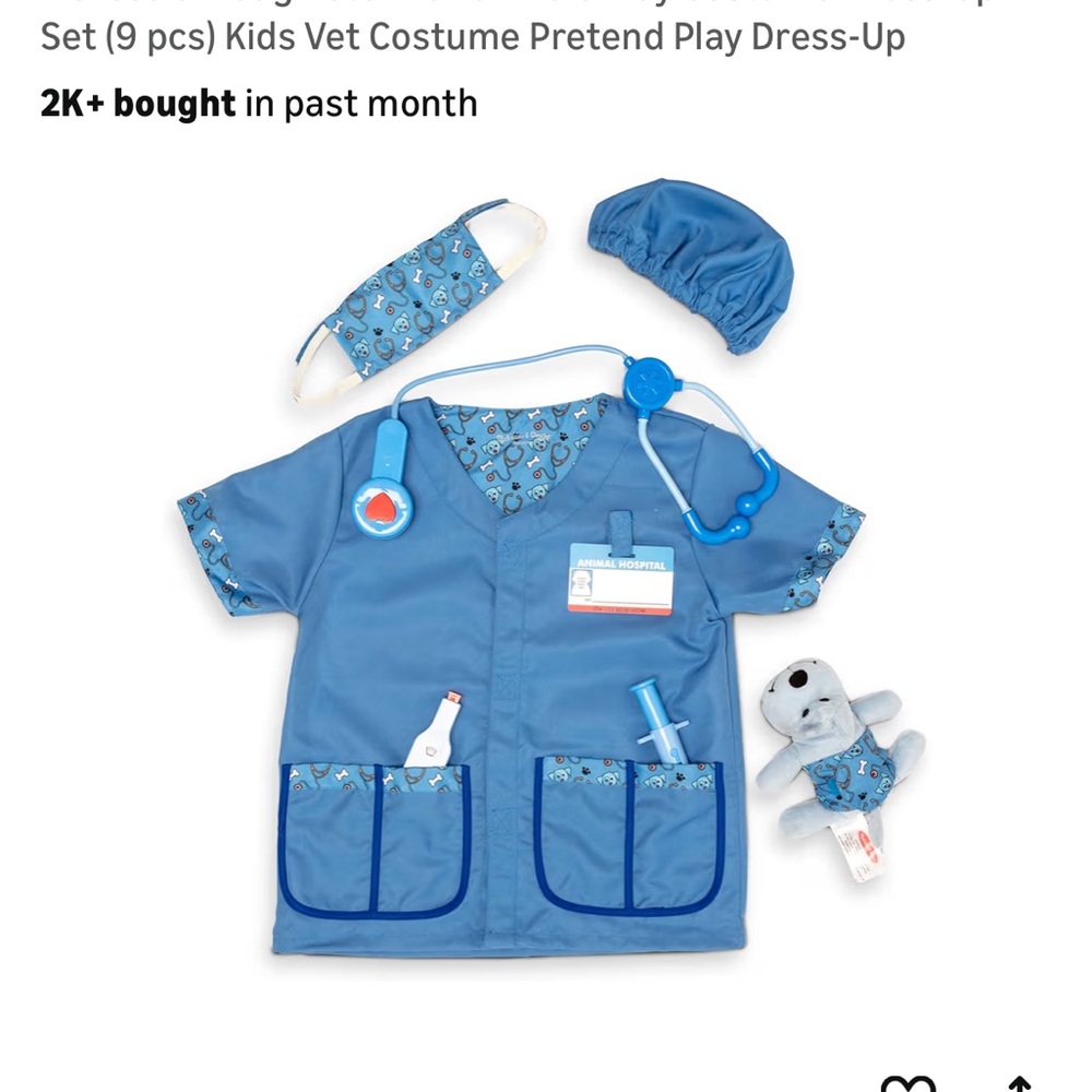Melissa & Doug Blue Vet Costume Set for Kids